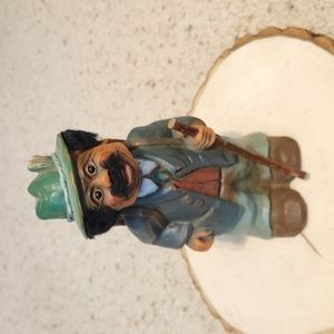 Vintage HEICO Plastic Bobble Head Man with Green Hat & Walking Stick